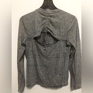 NWT Derek Lam 10 Crosby long sleeved striped t-shirt with back cut-out. Sz M
